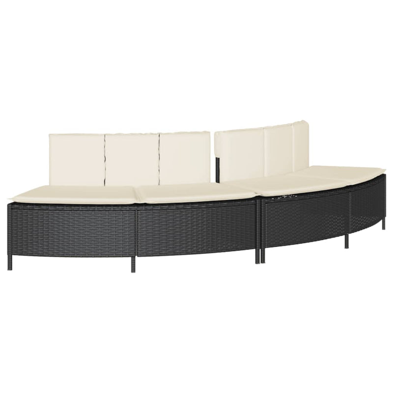 Load image into Gallery viewer, Vidaxl hottub-bankjes met kussens 2 st poly rattan zwart