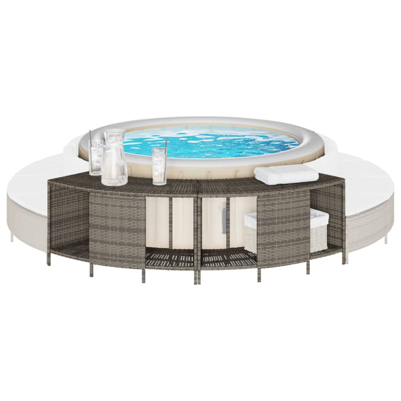 Load image into Gallery viewer, Vidaxl opbergschappen voor hottub 2 st poly rattan grijs