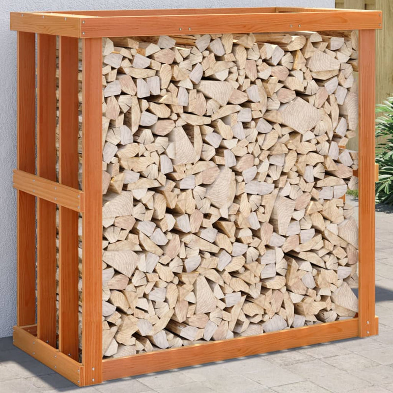 Load image into Gallery viewer, Vidaxl houtblokhouder 108x52x106 cm massief grenenhout wasbruin
