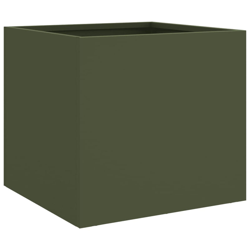 Load image into Gallery viewer, Vidaxl plantenbak 32x30x29 cm staal olijfgroen