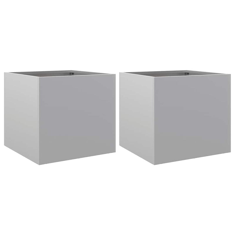 Load image into Gallery viewer, Vidaxl plantenbakken 2 st 32x30x29 cm gegalvaniseerd staal zilverkleur