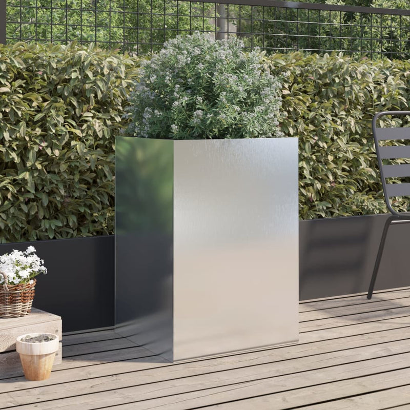 Load image into Gallery viewer, Vidaxl plantenbak 52x48x75 cm roestvrij staal zilverkleurig