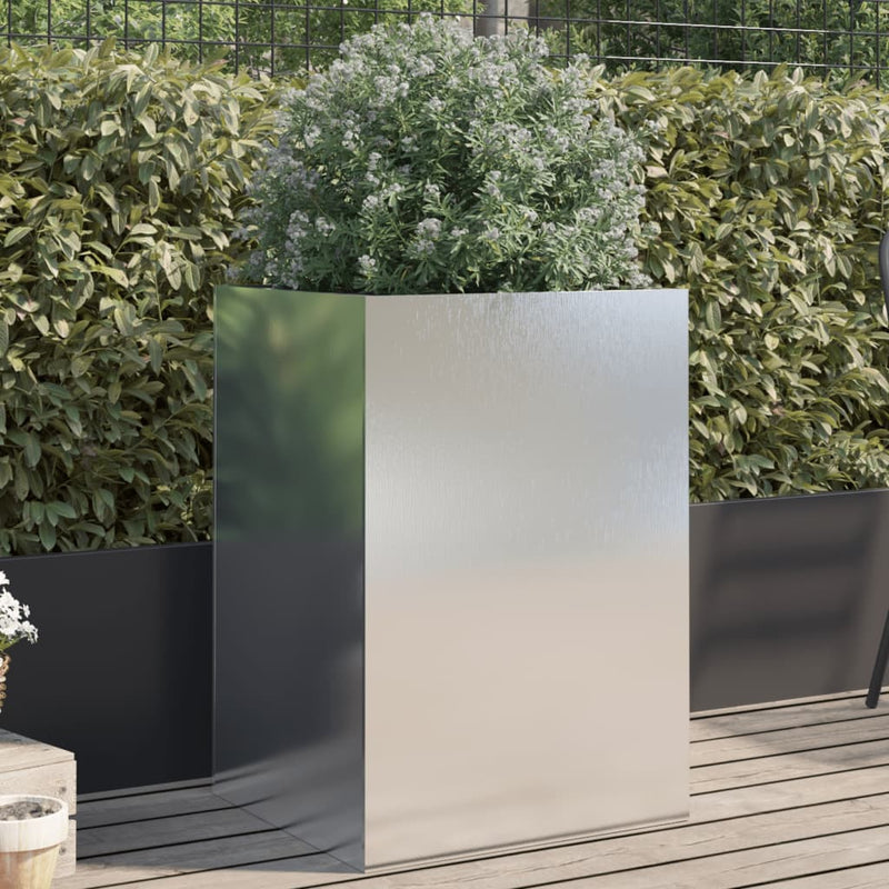Load image into Gallery viewer, Vidaxl plantenbak 52x48x75 cm roestvrij staal zilverkleurig