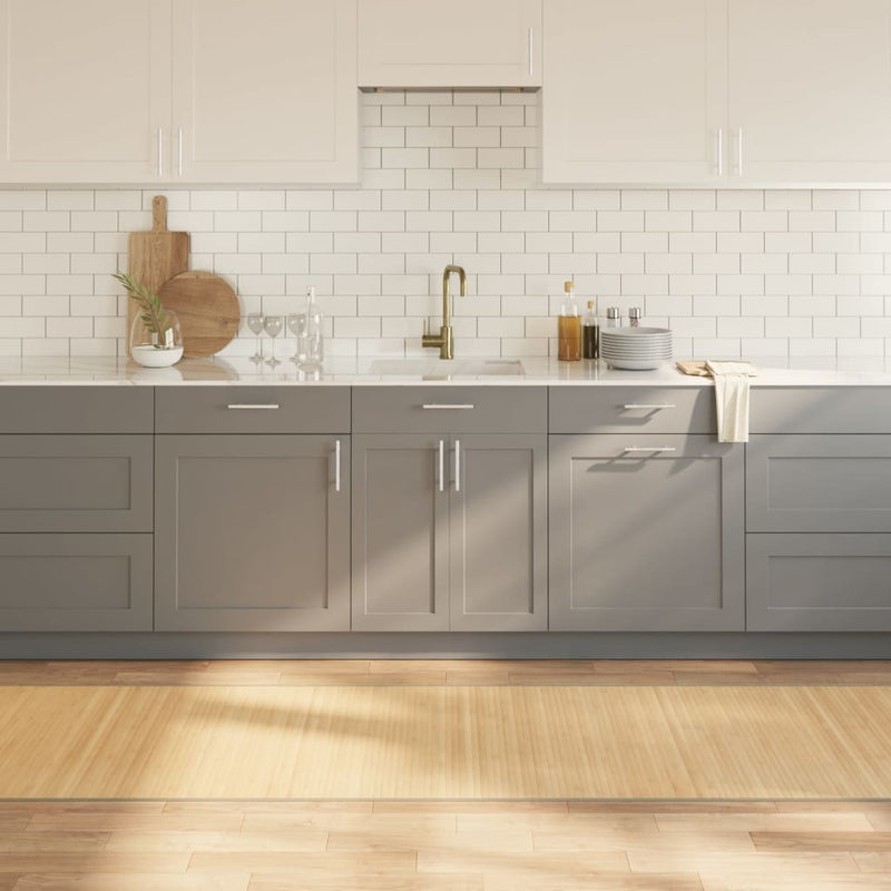 Load image into Gallery viewer, Vidaxl vloerkleed rechthoekig 80x1000 cm bamboe lichtnaturel