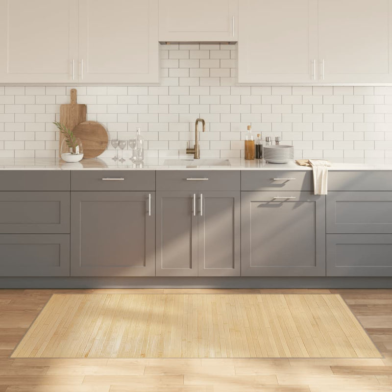 Load image into Gallery viewer, Vidaxl vloerkleed rechthoekig 100x200 cm bamboe lichtnaturel