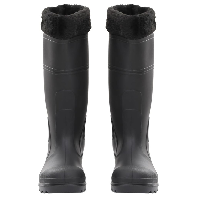 Load image into Gallery viewer, Vidaxl regenlaarzen met verwijderbare sokken maat 38 pvc zwart