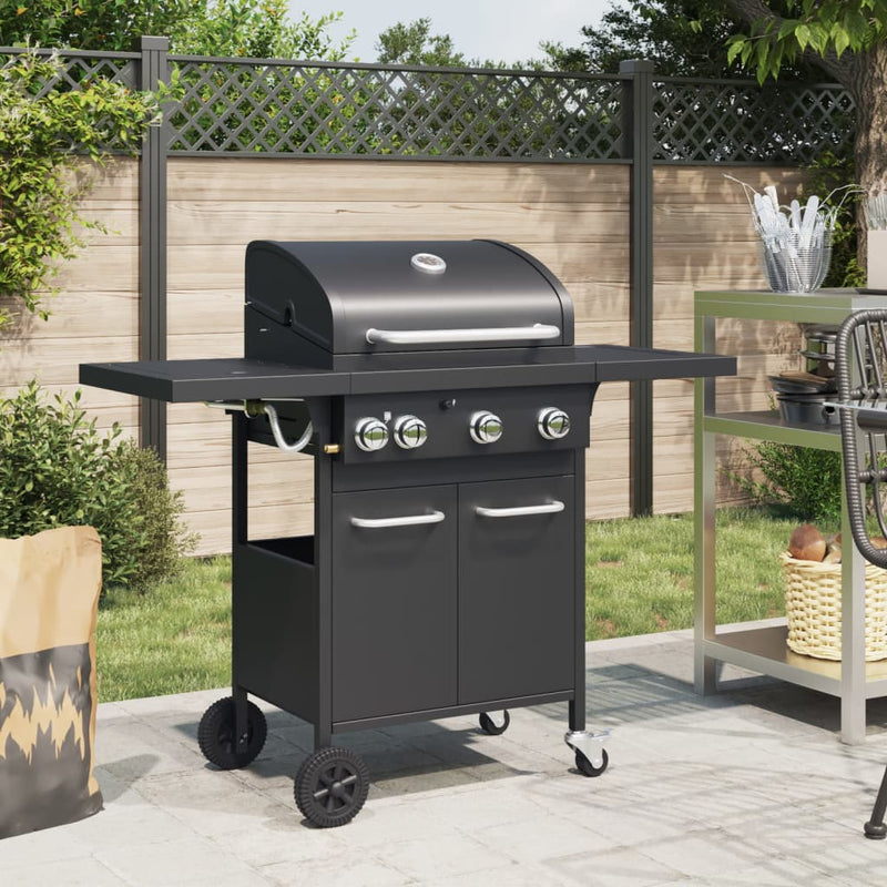 Load image into Gallery viewer, VidaXL Gasbarbecue met 4 branders gepoedercoat staal zwart