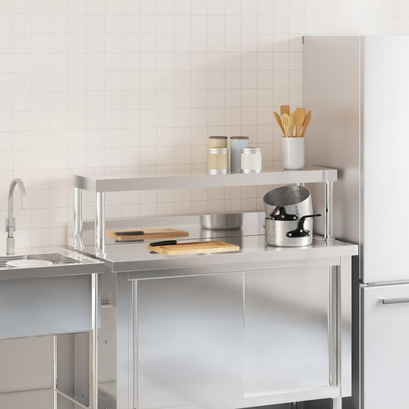 Load image into Gallery viewer, Vidaxl verhoging voor werktafel 110x30x35 cm roestvrij staal