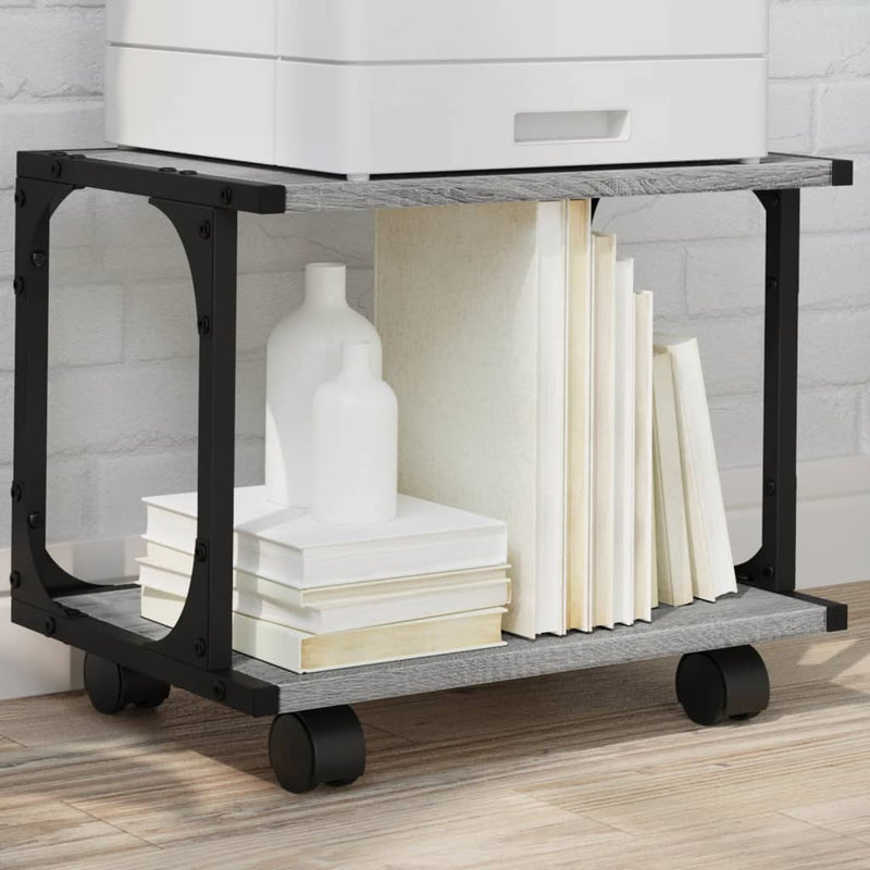 Load image into Gallery viewer, Vidaxl printerkastje 2-laags 41x28x33,5 cm bewerkt hout grijs sonoma