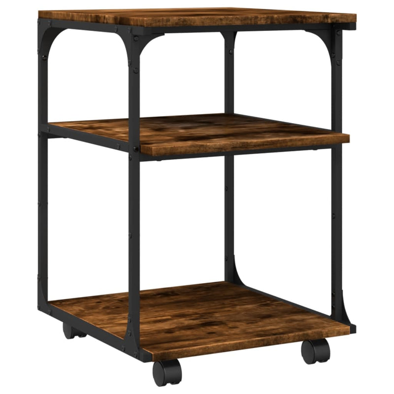 Load image into Gallery viewer, Vidaxl printerkastje 3-laags 43x48x64 cm bewerkt hout gerookt eiken