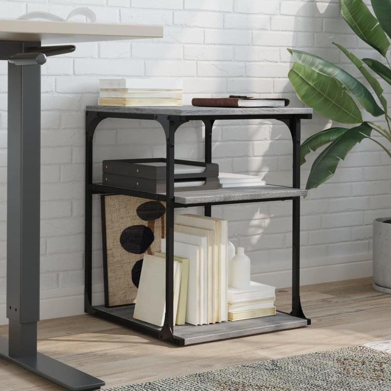 Load image into Gallery viewer, Vidaxl printerkastje 3-laags 43x48x64 cm bewerkt hout grijs sonoma