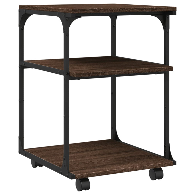 Load image into Gallery viewer, Vidaxl printerkastje 3-laags 43x48x64 cm bewerkt hout bruin eiken