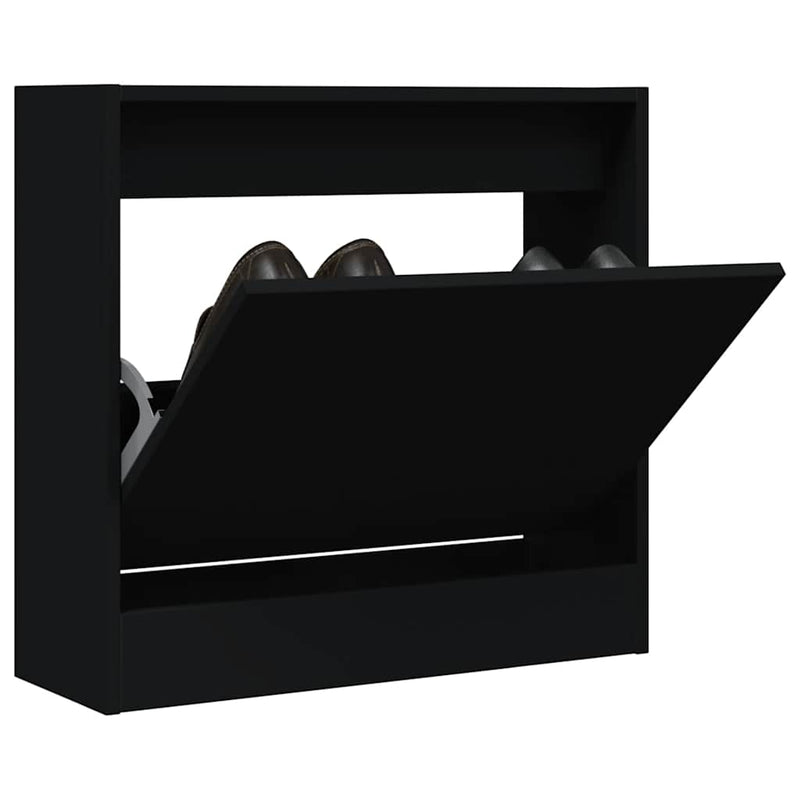Load image into Gallery viewer, Vidaxl schoenenkast 60x21x57 cm bewerkt hout zwart