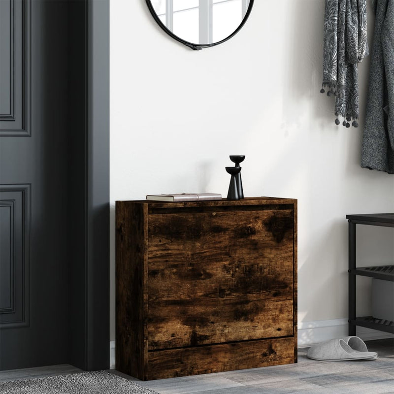 Load image into Gallery viewer, Vidaxl schoenenkast 60x21x57 cm bewerkt hout gerookt eikenkleurig