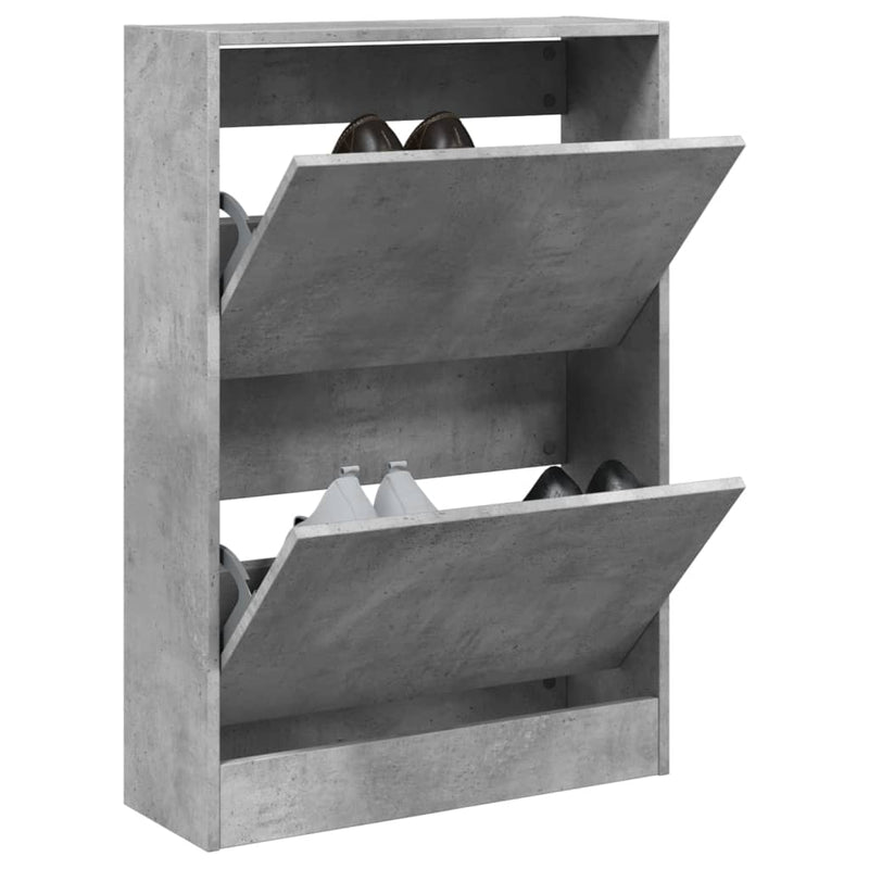 Afbeelding laden in galerijviewer, Vidaxl schoenenkast 60x21x87,5 cm bewerkt hout betongrijs