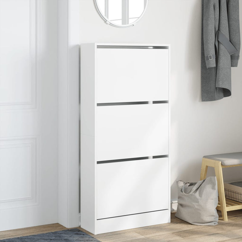 Load image into Gallery viewer, Vidaxl schoenenkast 60x21x125,5 cm bewerkt hout wit