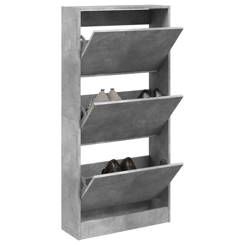 Load image into Gallery viewer, Vidaxl schoenenkast 60x21x125,5 cm bewerkt hout betongrijs