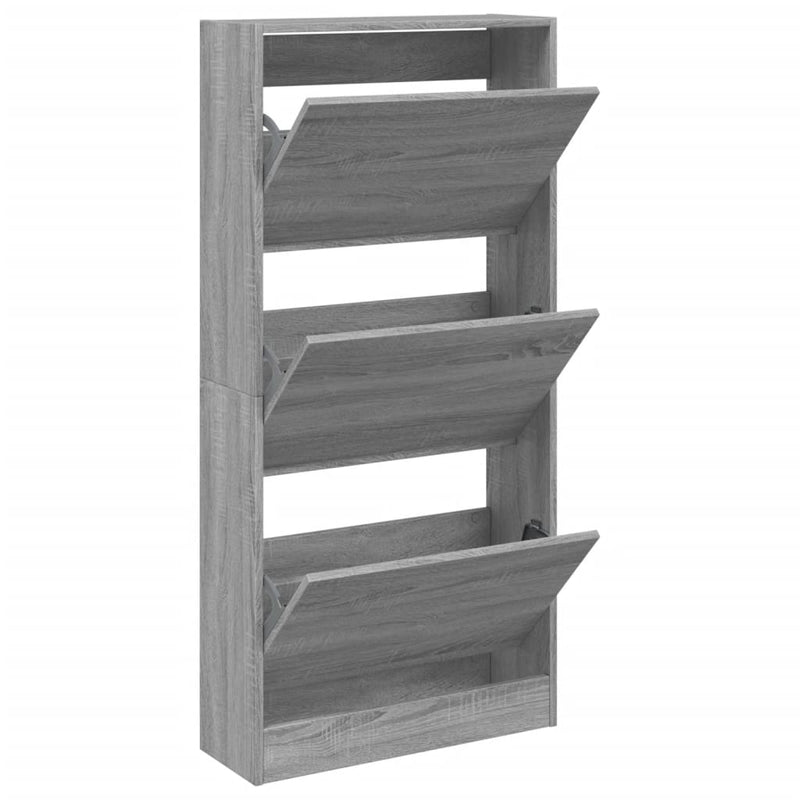 Load image into Gallery viewer, Vidaxl schoenenkast 60x21x125,5 cm bewerkt hout grijs sonoma eiken