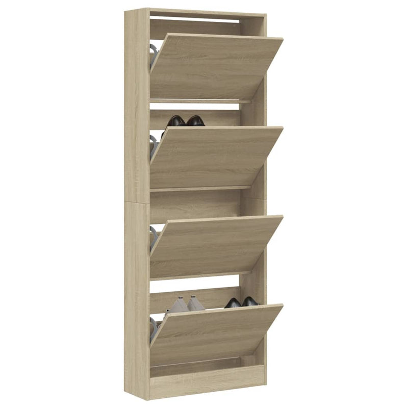 Load image into Gallery viewer, VidaXL Schoenenkast 60x21x163,5 cm bewerkt hout sonoma eikenkleurig
