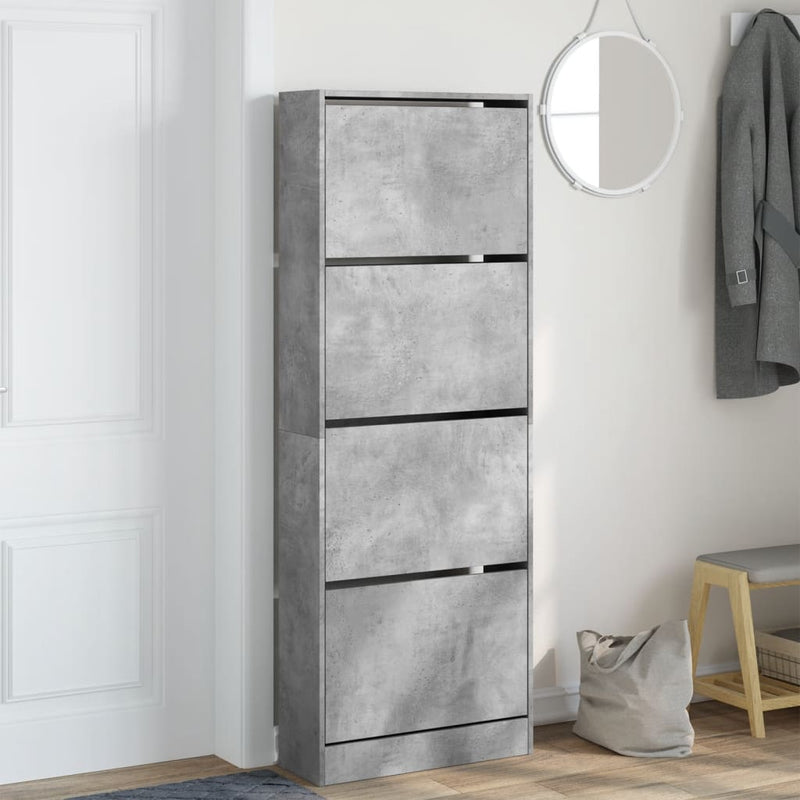 Load image into Gallery viewer, VidaXL Schoenenkast 60x21x163,5 cm bewerkt hout betongrijs