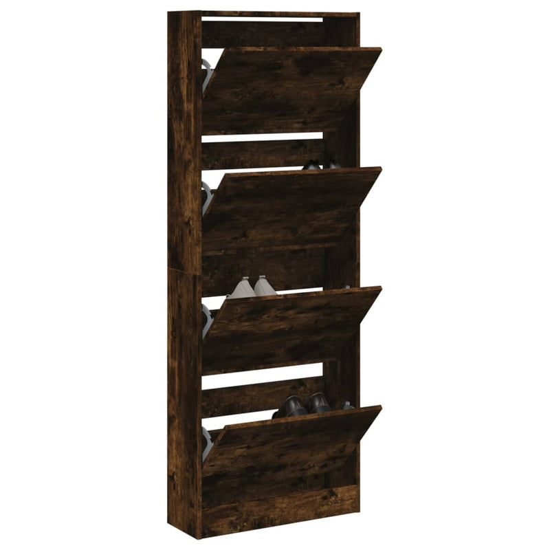 Load image into Gallery viewer, Vidaxl schoenenkast 60x21x163,5 cm bewerkt hout gerookt eikenkleurig