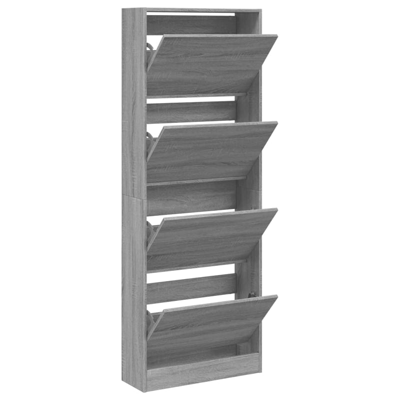 Load image into Gallery viewer, VidaXL Schoenenkast 60x21x163,5 cm bewerkt hout grijs sonoma eiken