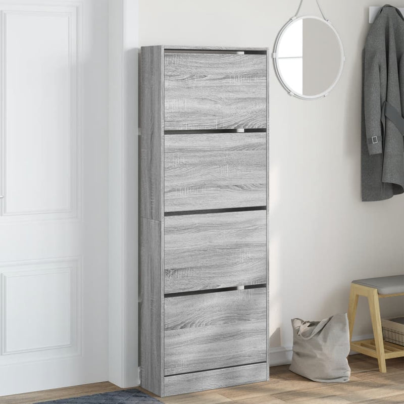 Load image into Gallery viewer, VidaXL Schoenenkast 60x21x163,5 cm bewerkt hout grijs sonoma eiken