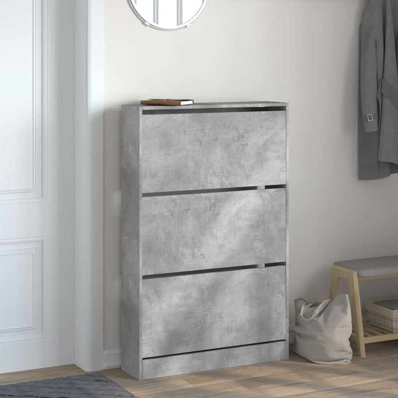 Load image into Gallery viewer, VidaXL Schoenenkast 80x21x125,5 cm bewerkt hout betongrijs