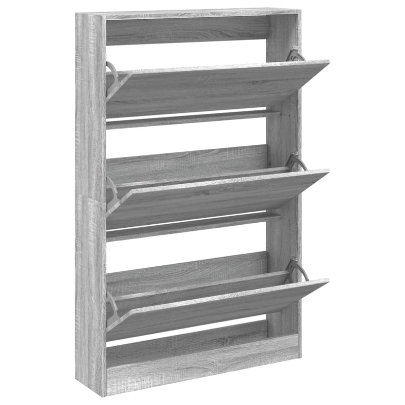 Load image into Gallery viewer, VidaXL Schoenenkast 80x21x125,5 cm bewerkt hout grijs sonoma eiken