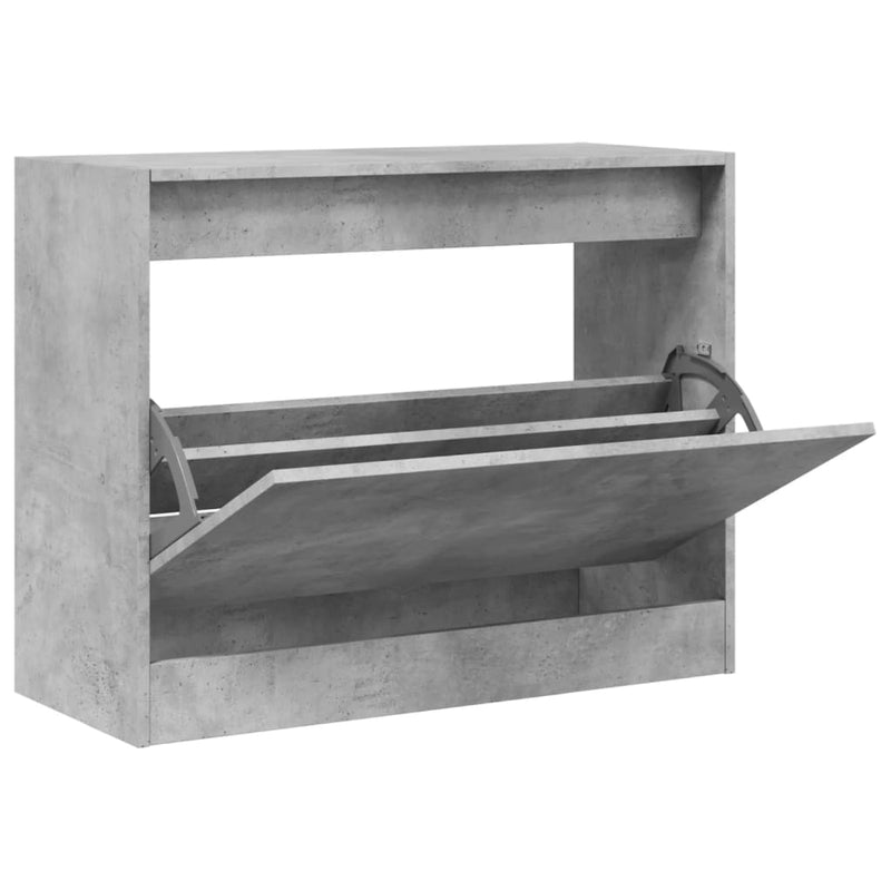 Load image into Gallery viewer, Vidaxl schoenenkast 80x34x63 cm bewerkt hout betongrijs