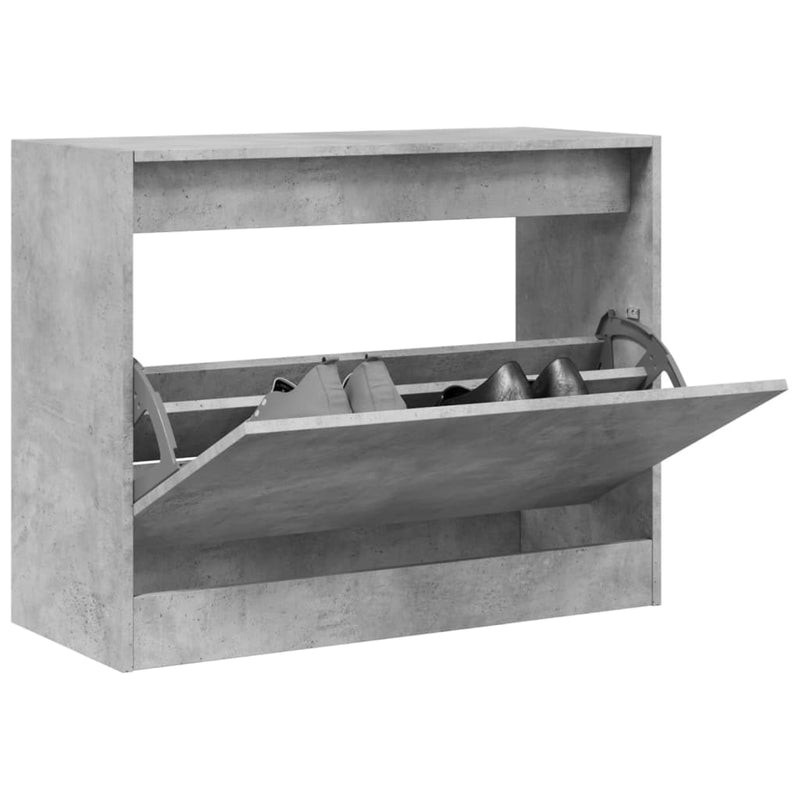Load image into Gallery viewer, Vidaxl schoenenkast 80x34x63 cm bewerkt hout betongrijs