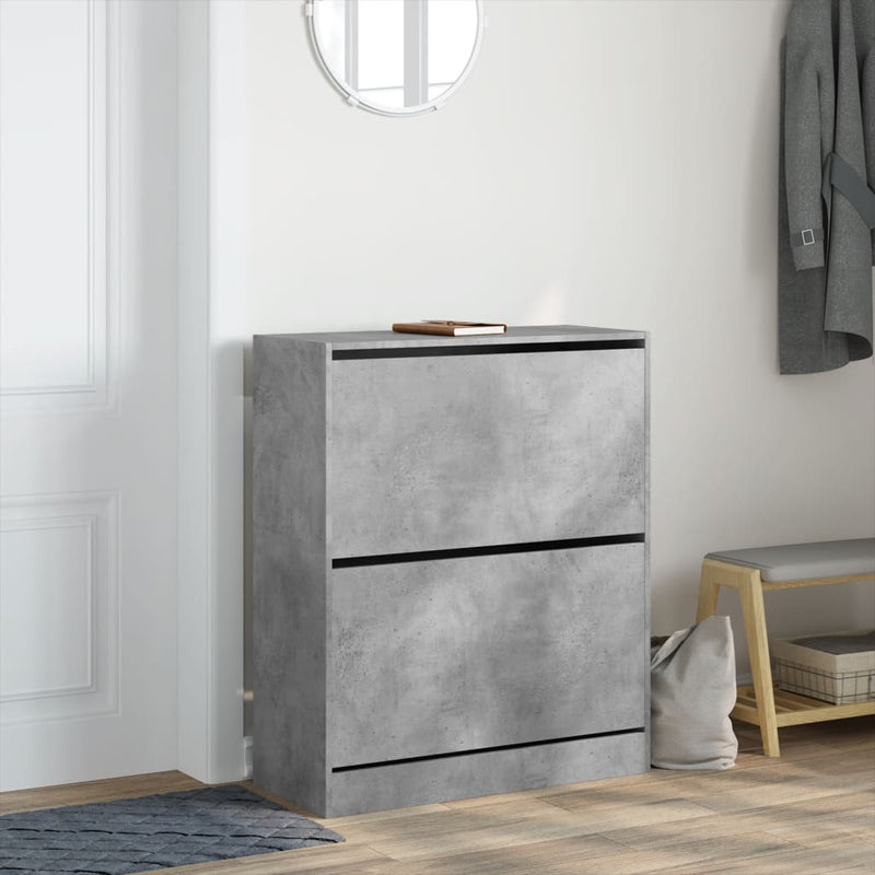 Load image into Gallery viewer, Vidaxl schoenenkast 80x34x96,5 cm bewerkt hout betongrijs