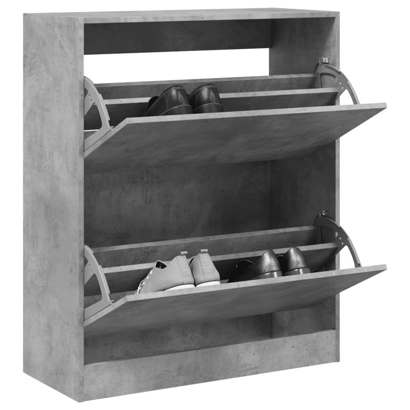 Load image into Gallery viewer, Vidaxl schoenenkast 80x34x96,5 cm bewerkt hout betongrijs