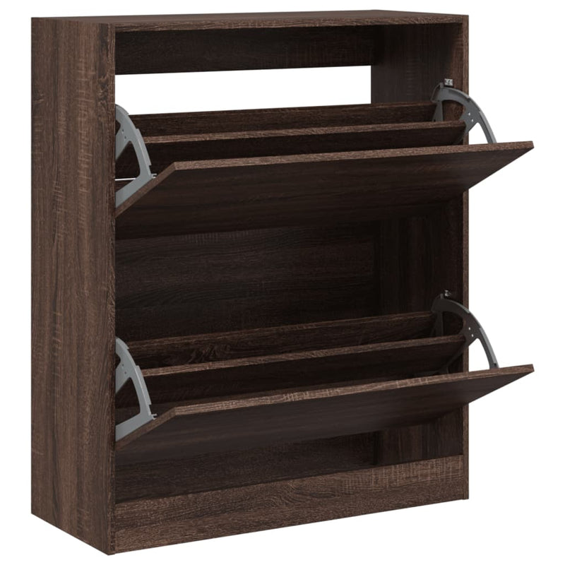 Afbeelding laden in galerijviewer, VidaXL Schoenenkast 80x34x96,5 cm bewerkt hout bruin eikenkleur