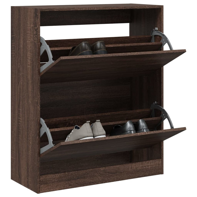 Afbeelding laden in galerijviewer, VidaXL Schoenenkast 80x34x96,5 cm bewerkt hout bruin eikenkleur