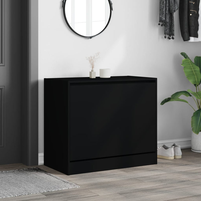 Load image into Gallery viewer, Vidaxl schoenenkast 80x42x69 cm bewerkt hout zwart