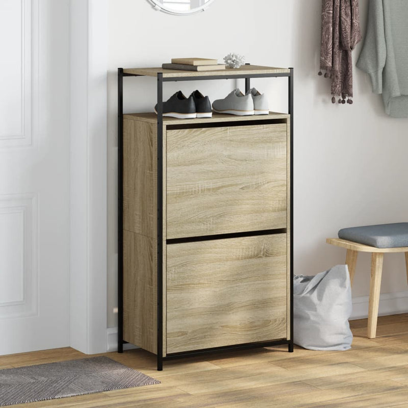 Load image into Gallery viewer, Vidaxl schoenenkast 60x34x112 cm bewerkt hout sonoma eikenkleurig