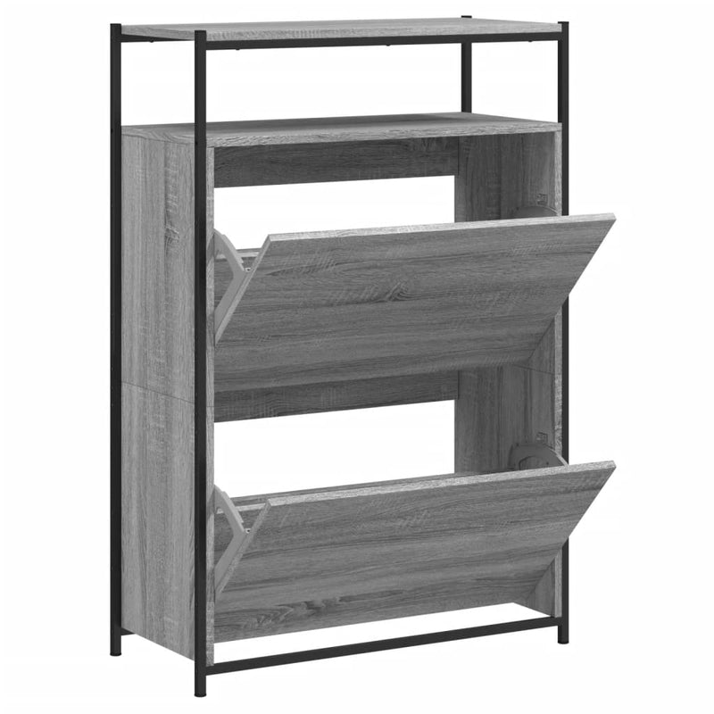 Load image into Gallery viewer, VidaXL Schoenenkast 75x34x112 cm bewerkt hout grijs sonoma eikenkleur