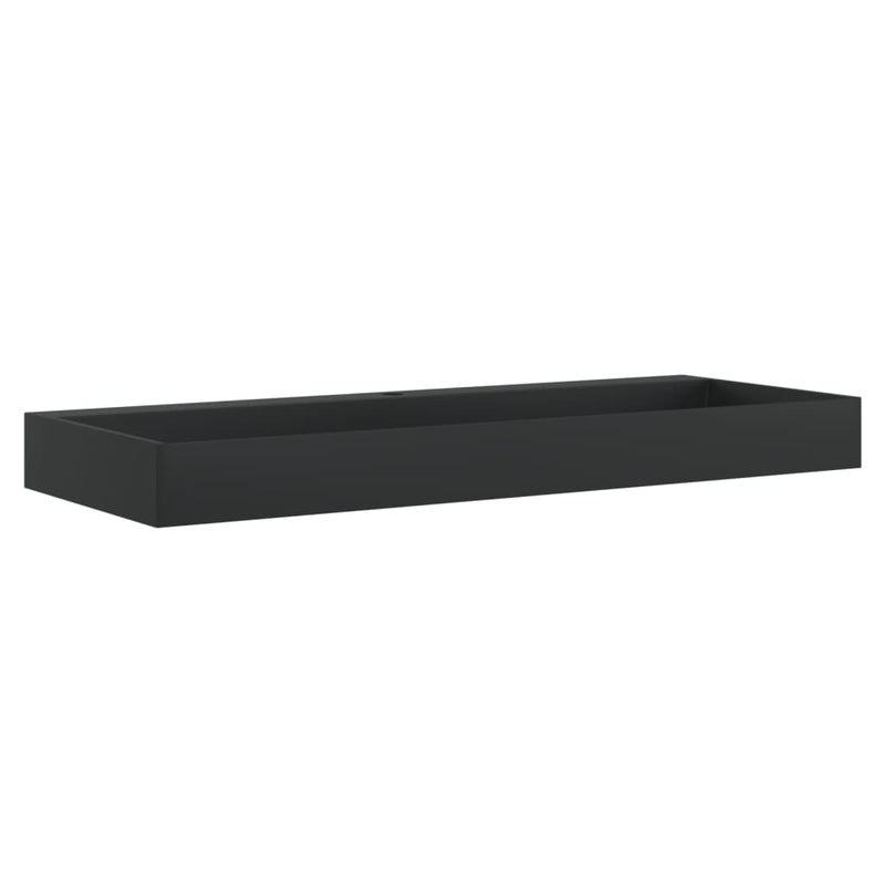 Load image into Gallery viewer, Vidaxl wastafel 120x46x11 cm gegoten mineraal marmer matzwart