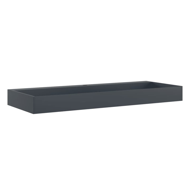 Load image into Gallery viewer, VidaXL Wastafel 120x46x11 cm mineraal gegoten marmer gegoten antraciet