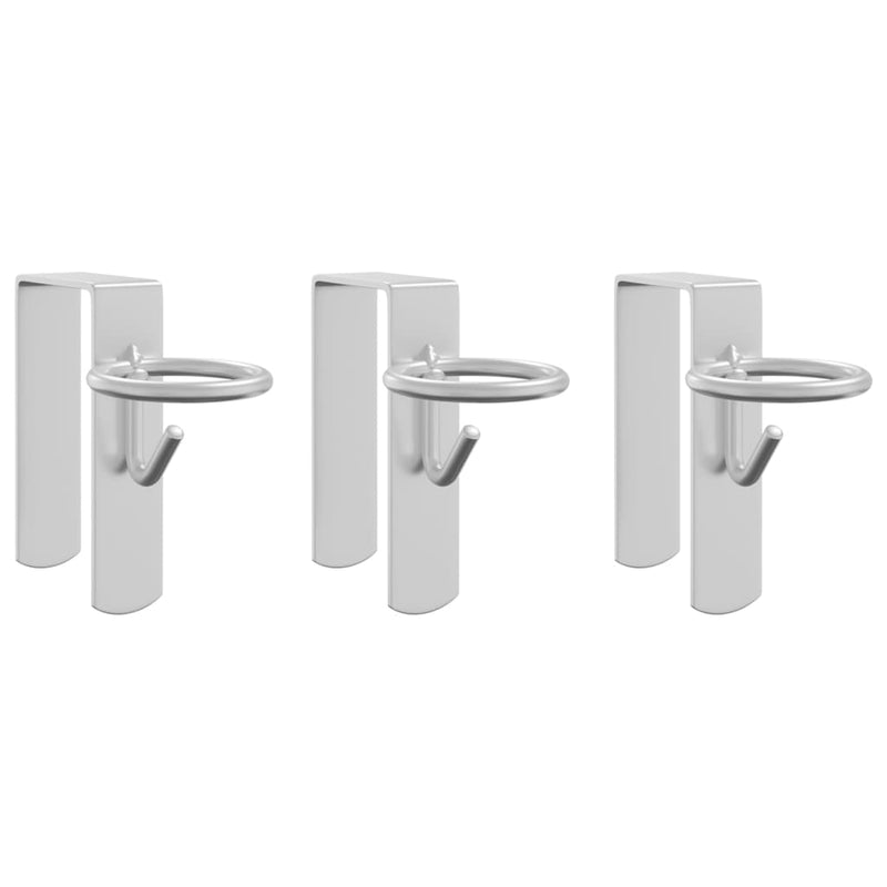 Load image into Gallery viewer, Vidaxl emmerhaken 3 st draagbaar gegalvaniseerd staal zilverkleurig