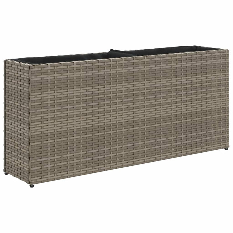 Load image into Gallery viewer, VidaXL Plantenbak met 2 potten 90x20x40 cm poly rattan grijs