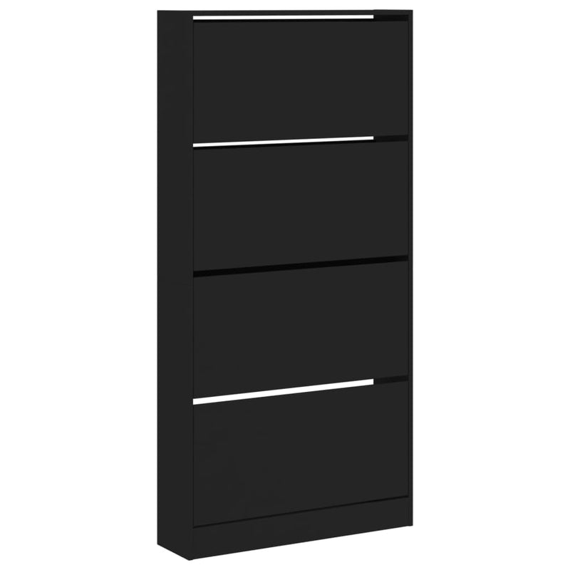 Load image into Gallery viewer, VidaXL Schoenenkast met 4 klaplades 80x21x163,5 cm zwart