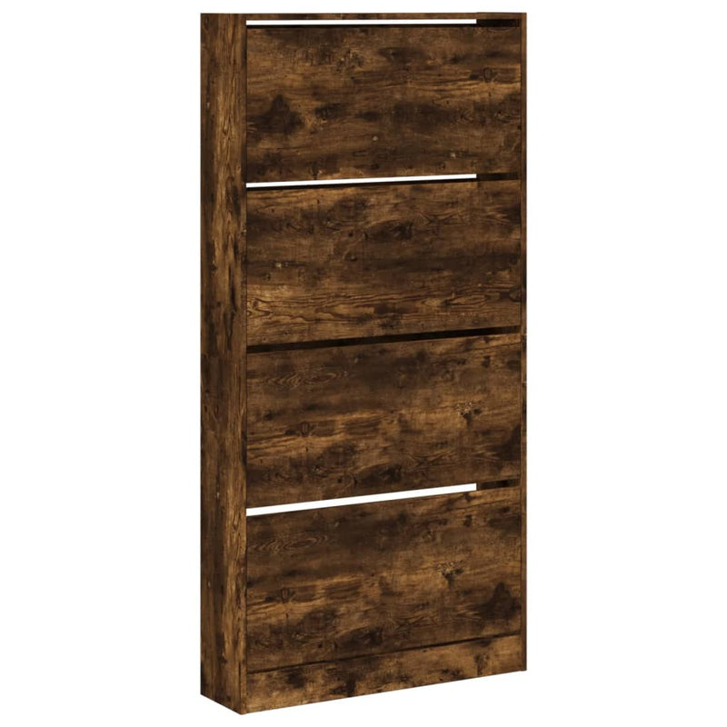 Load image into Gallery viewer, VidaXL Schoenenkast met 4 klaplades 80x21x163,5 cm gerookt eikenkleur