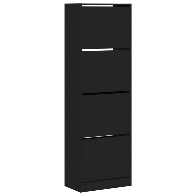 Load image into Gallery viewer, VidaXL Schoenenkast met 4 klaplades 60x34x187,5 cm zwart