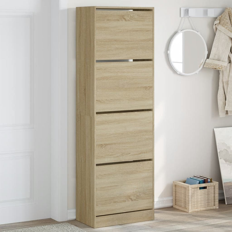 Load image into Gallery viewer, VidaXL Schoenenkast met 4 klaplades 60x34x187,5 cm sonoma eikenkleurig