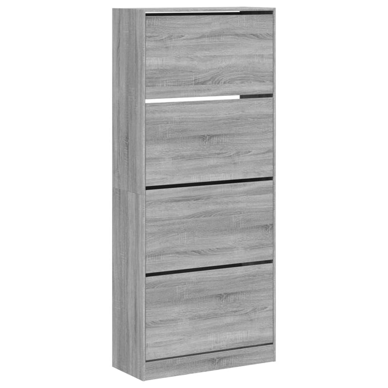 Load image into Gallery viewer, VidaXL Schoenenkast met 4 klaplades 80x34x187,5 cm grijs sonoma