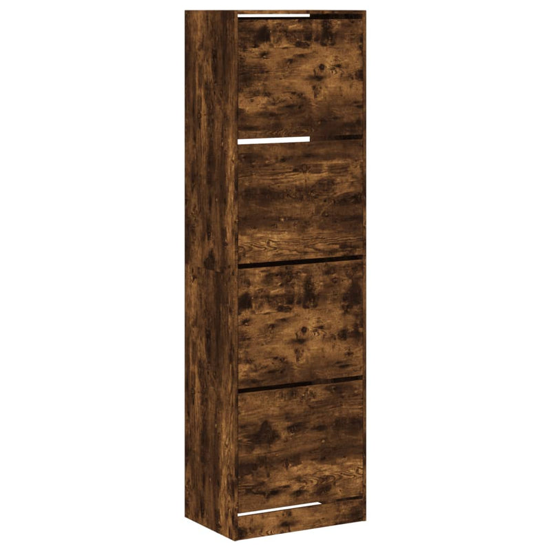 Load image into Gallery viewer, VidaXL Schoenenkast met 4 klaplades 60x42x204 cm gerookt eikenkleurig