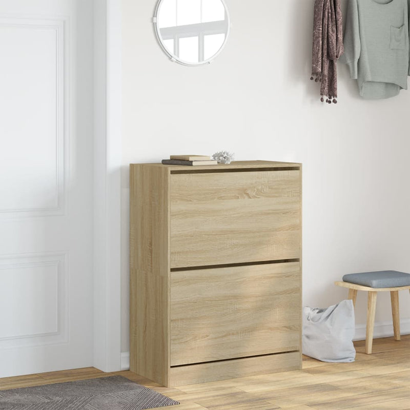 Load image into Gallery viewer, VidaXL Schoenenkast met 2 klaplades 80x42x108 cm sonoma eikenkleurig
