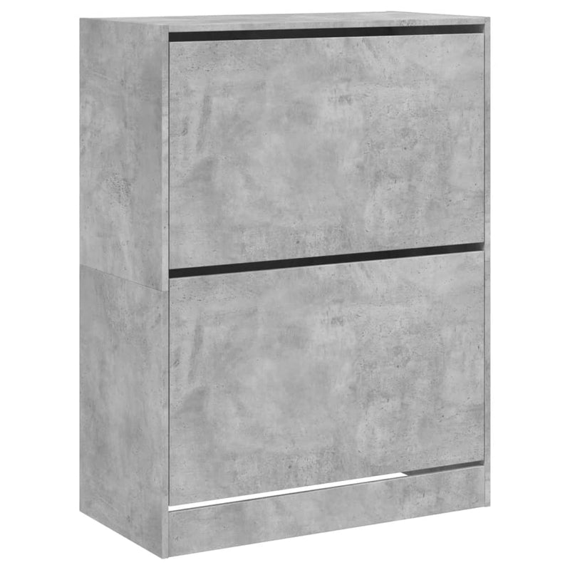 Load image into Gallery viewer, VidaXL Schoenenkast met 2 klaplades 80x42x108 cm betongrijs